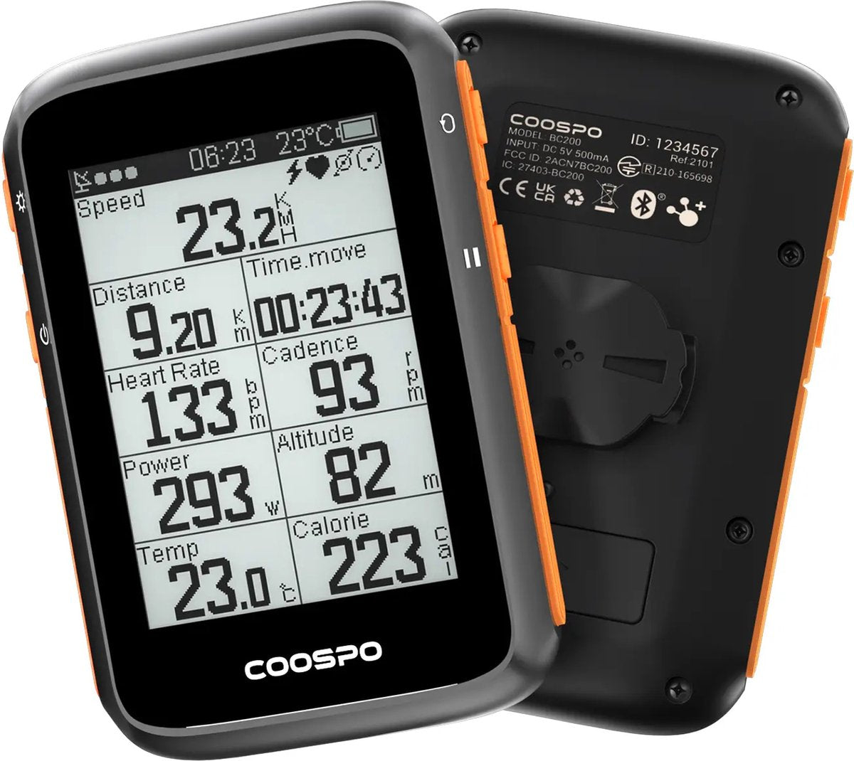 Coospo - BC200 - Draadloze GPS Fietscomputer met ANT+ en Bluetooth